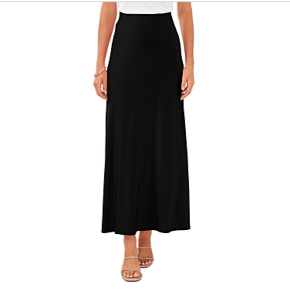 Vince Camuto Women's Smooth Pull-On Maxi Skirt Black Size L 0786